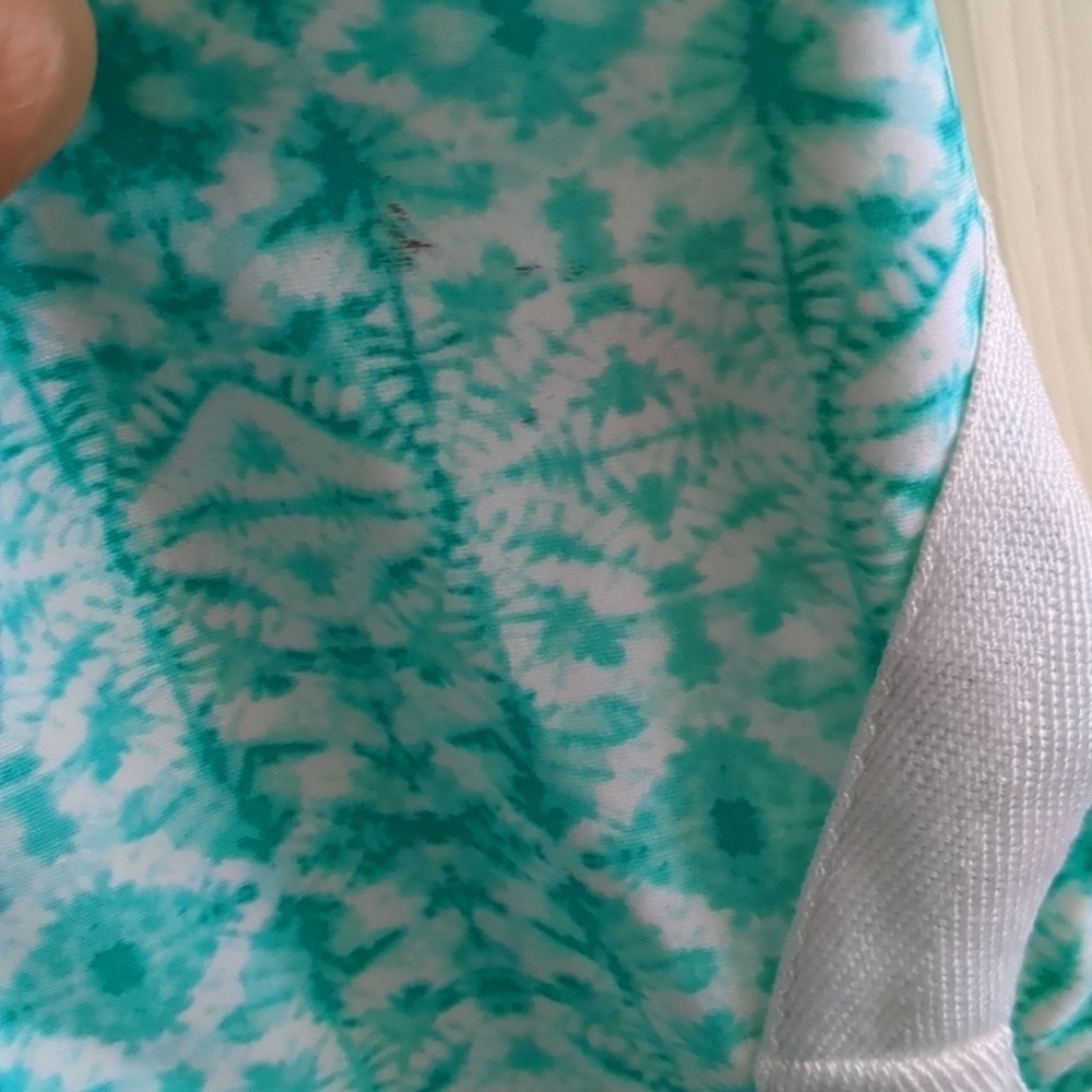 CABANA LIFE Green-White Embroided Sleeveless Tunic Mini Dress SPF 50+ Protection - Picture 5 of 10